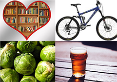 Books, bike, brussel sprouts and beer