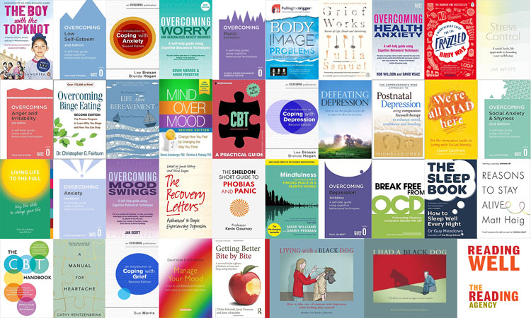 Book jackets for all books in the Reading Well for Mental Health Collection