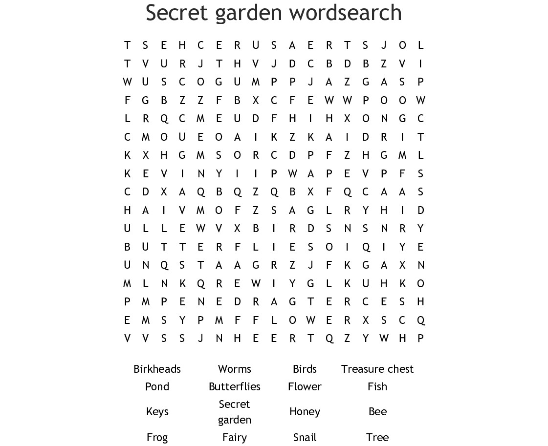 Secret Garden Wordsearch