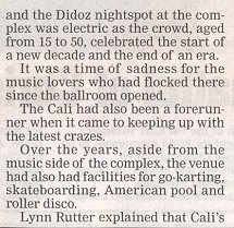 25th anniversary in 2004 of California Ballroom closure, enlarged text 2