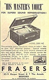 Advert for record player