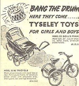 Advert for Tysley Toys