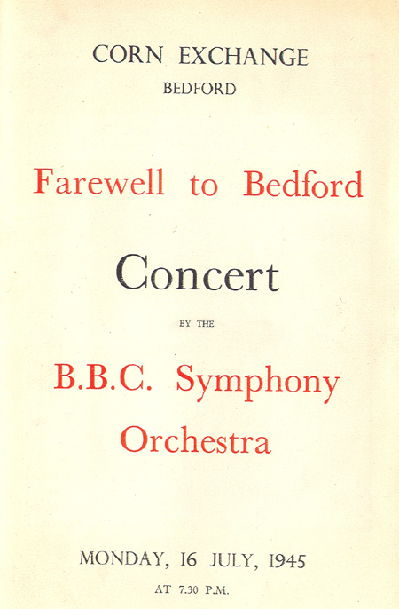 The cover of the BBC Symphony Orchestra's farewell concert in July 1945
