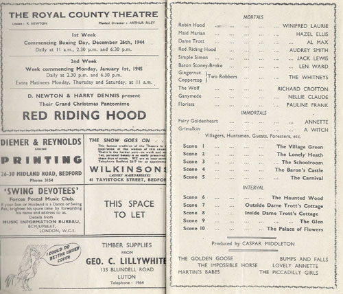 The Royal County Theatre Programme, 1944