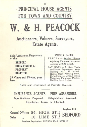 Advert for W & H Peacock