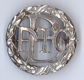Silver pin badge