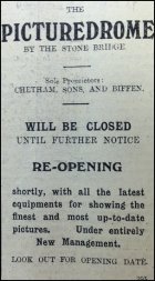 Advertisement, Picturedrome Cinema, Bedford.  Bedfordshire Mercury 5th July 1912 p.6