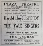 Plaza Cinema Bedford. Advertisement in Beds Times and Independent for Grand Opening 4.3.1929