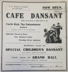 Advertisement for Cafe Dansant, Beds Times 2nd January 1920