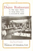 Advertisement for the Dujon Restaurant from the Bedford Directory, 1922