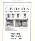 Advertisement for C.F.Timaeus from the Bedford Directory, 1939