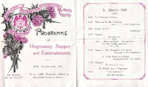 Hogmany Supper programme