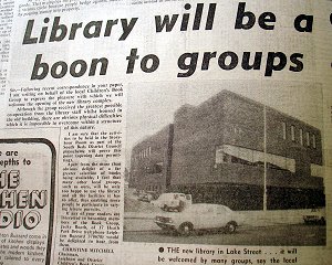 Newspaper article 'Library will be a boon to groups'