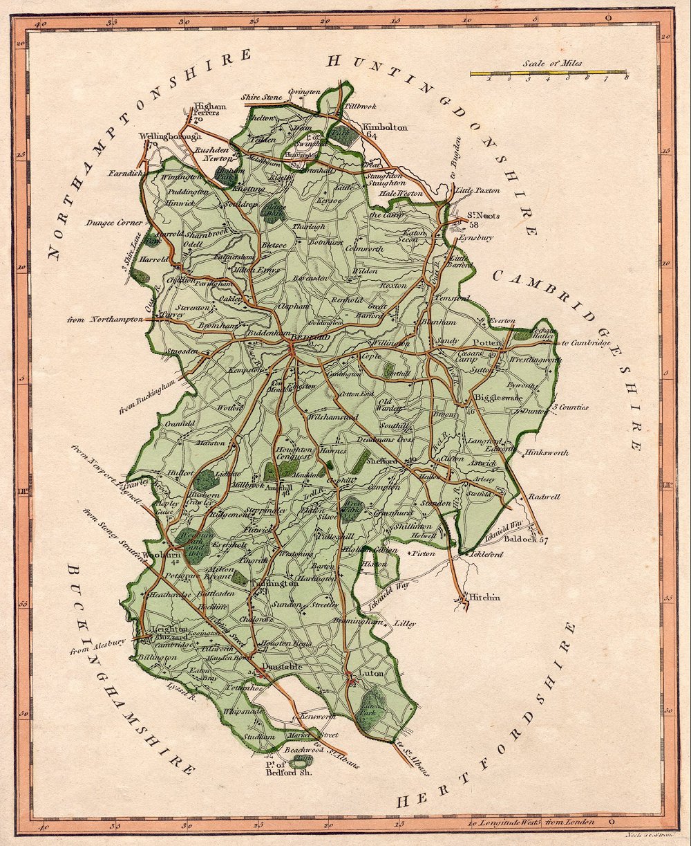 Bedfordshire Map 1801