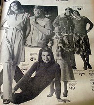 Advertisement showing ladies' and men's fashion