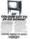Advertisement for colour televisions
