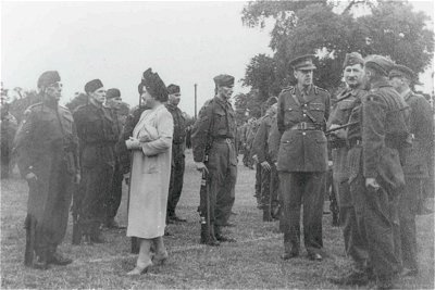 Inspection of Biggleswade Home Guard by H.M. The Queen