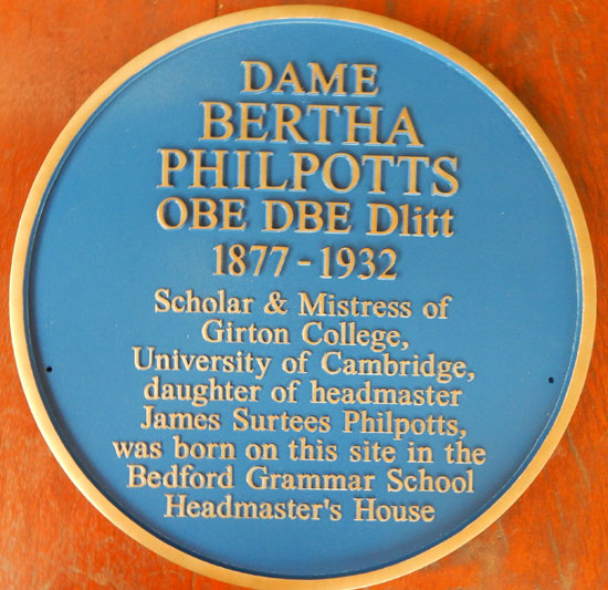 Dame Bertha Philpotts Commemorative Plaque