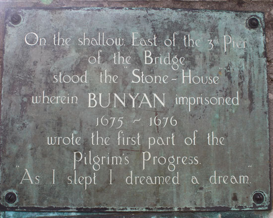 John Bunyan Commemorative Plaque - Town Bridge site