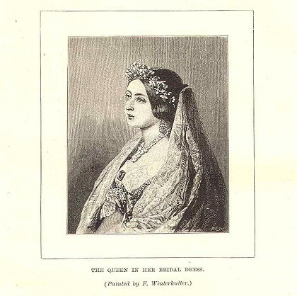 Queen Victoria in her bridal dress in 1840
