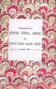 Book label saying 'Presented to Bedford Central Library by Gordon Fraser Gallery Limited April 1990'