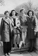 Cople Land Girls on the Embankment - Katleen Inker, Betty Wallis, Jean Sands, Eileen O'Connell