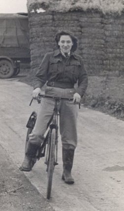 Land girl with bicycle