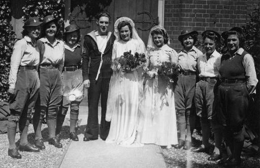 The wedding of land girl Olive Turner in London c.1944