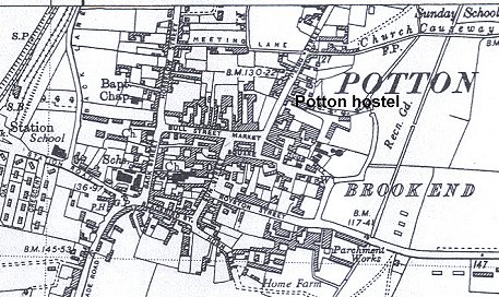 Location of Potton hostel