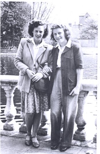 Joyce Young and Joan Brown on Bedford Embankment