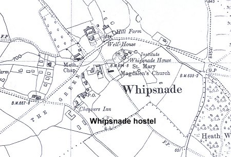 Location of Whipsnade hostel