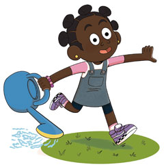 Girl with a watering can