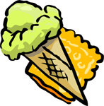 ice cream cone and napkin
