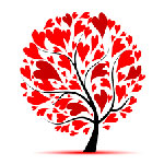 tree of red hearts