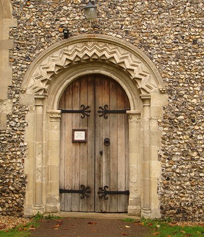 The south door of All Saints Church Caddington