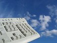 Keyboard and blue sky