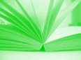 Bright green open book