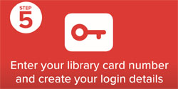 Step five - Enter your library card number and create your login details