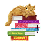 cat on a pile of books