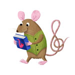 Mouse reading a book