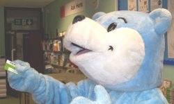 bookstart bear with his library card