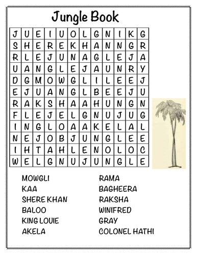 Jungle Book Wordsearch