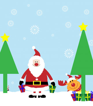 Christmas scene with Santa