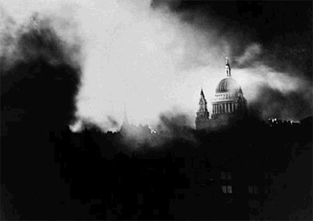 Bombing near St. Paul's, London WW2