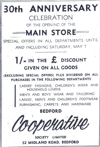Advert for 30th anniversary event for the Co-operative