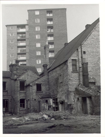 Photo of the derelict Black Tom Area of Bedford with completed new blocks of flats