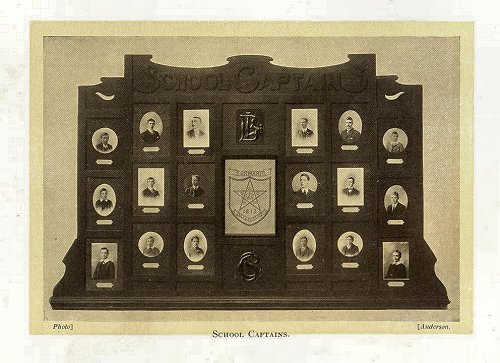 image of wall plaque of school captains