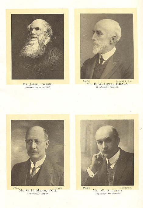 Four portraits of head teachers with dates