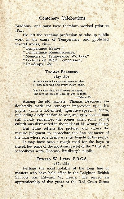 text about Thomas Bradbury and Edward W Lewis