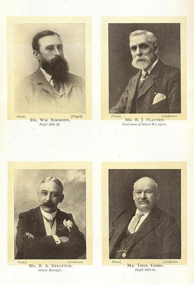Plates showing Wm Simmons, R J Platten, R A Stratton and Thomas green